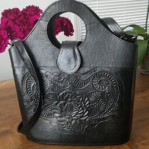 Authentic Mexican leather bucket bag